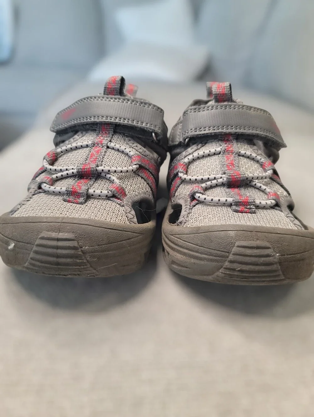 Oshkosh B'Gosh Abe Play Sandals Toddler Boys Gray Red Closed Toe Size 9